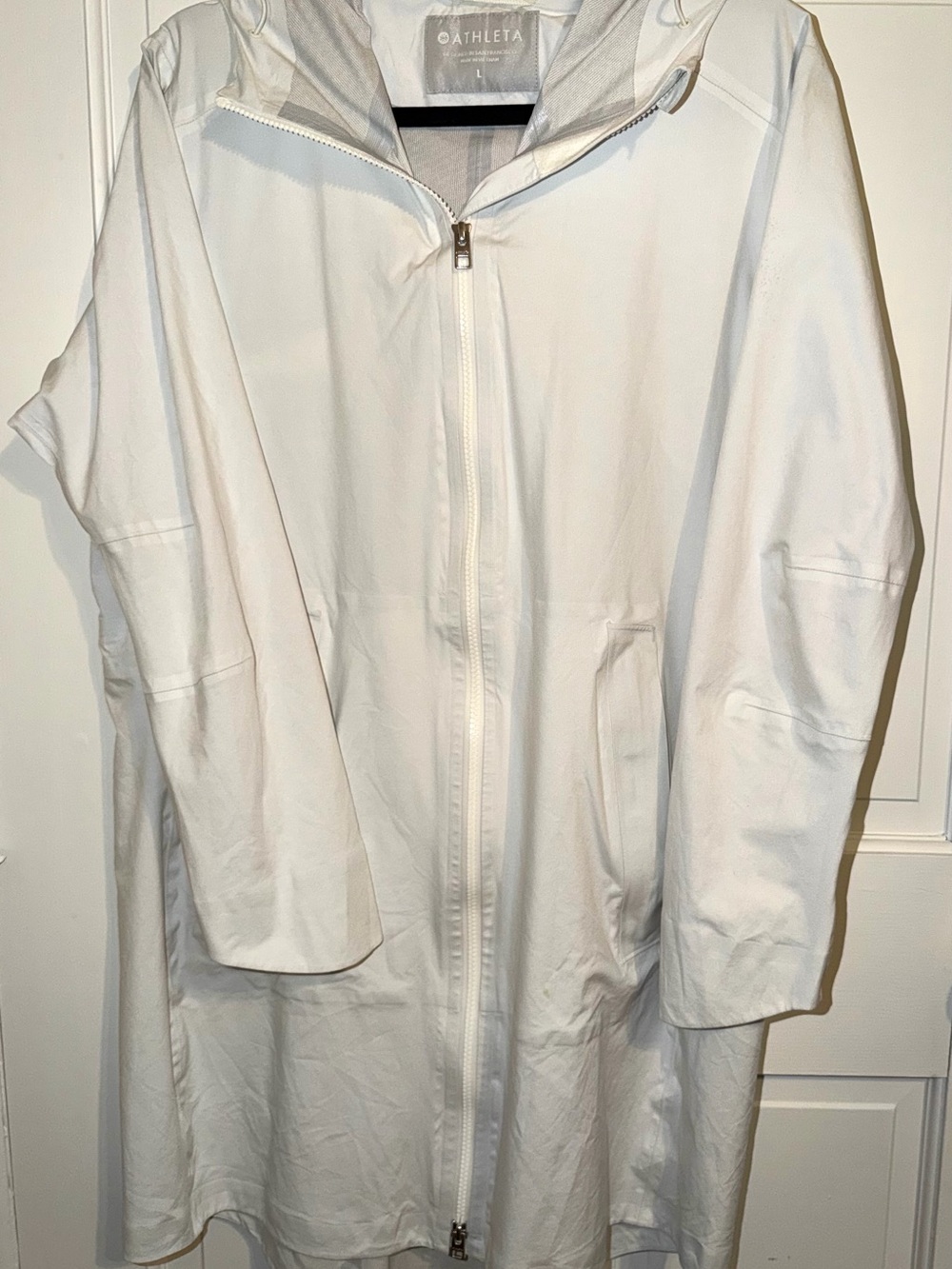 Athleta White Hooded Zip Jacket